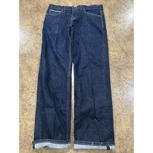 flint and tinder selvedge jeans Size 34x31 Dark Blue White Oak Usa Straight